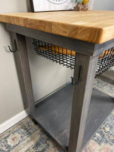 Butcher Block Rolling Kitchen Island