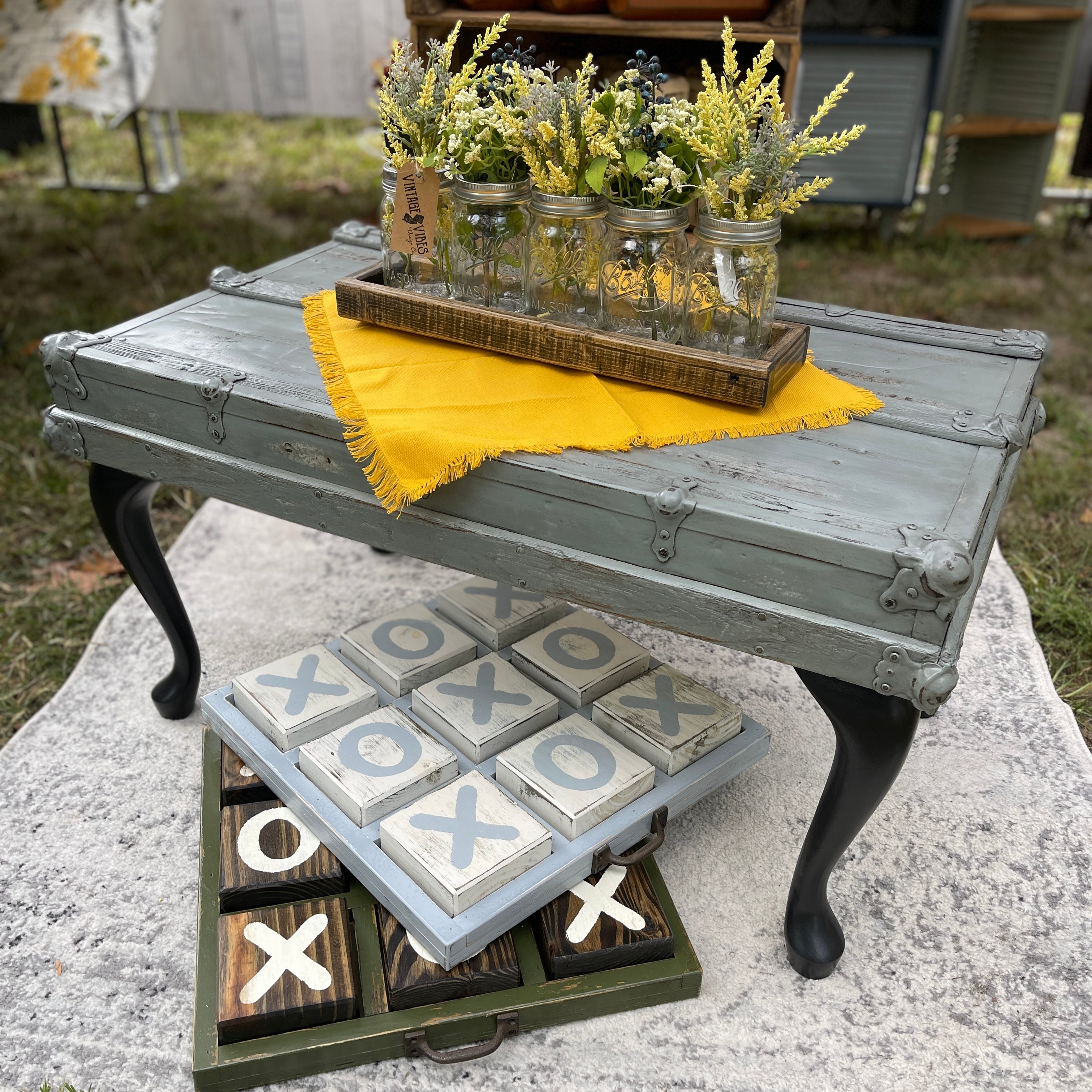 Steamer Trunk Coffee Table - Sage Green