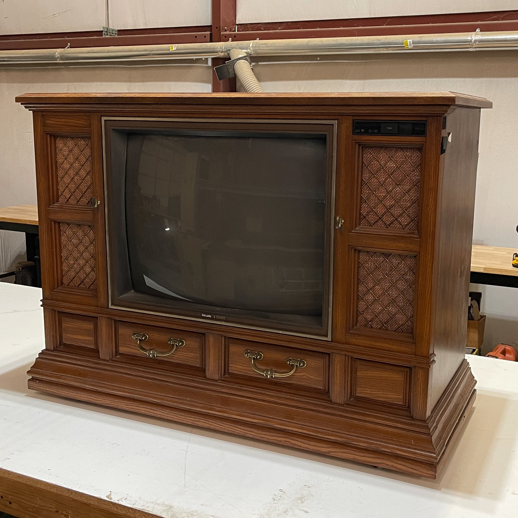 Vintage TV Cabinet Pet Bed - Sage Gray