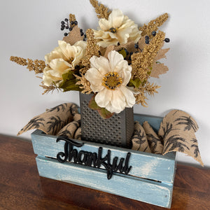 Blue Crate Flower Arrangements