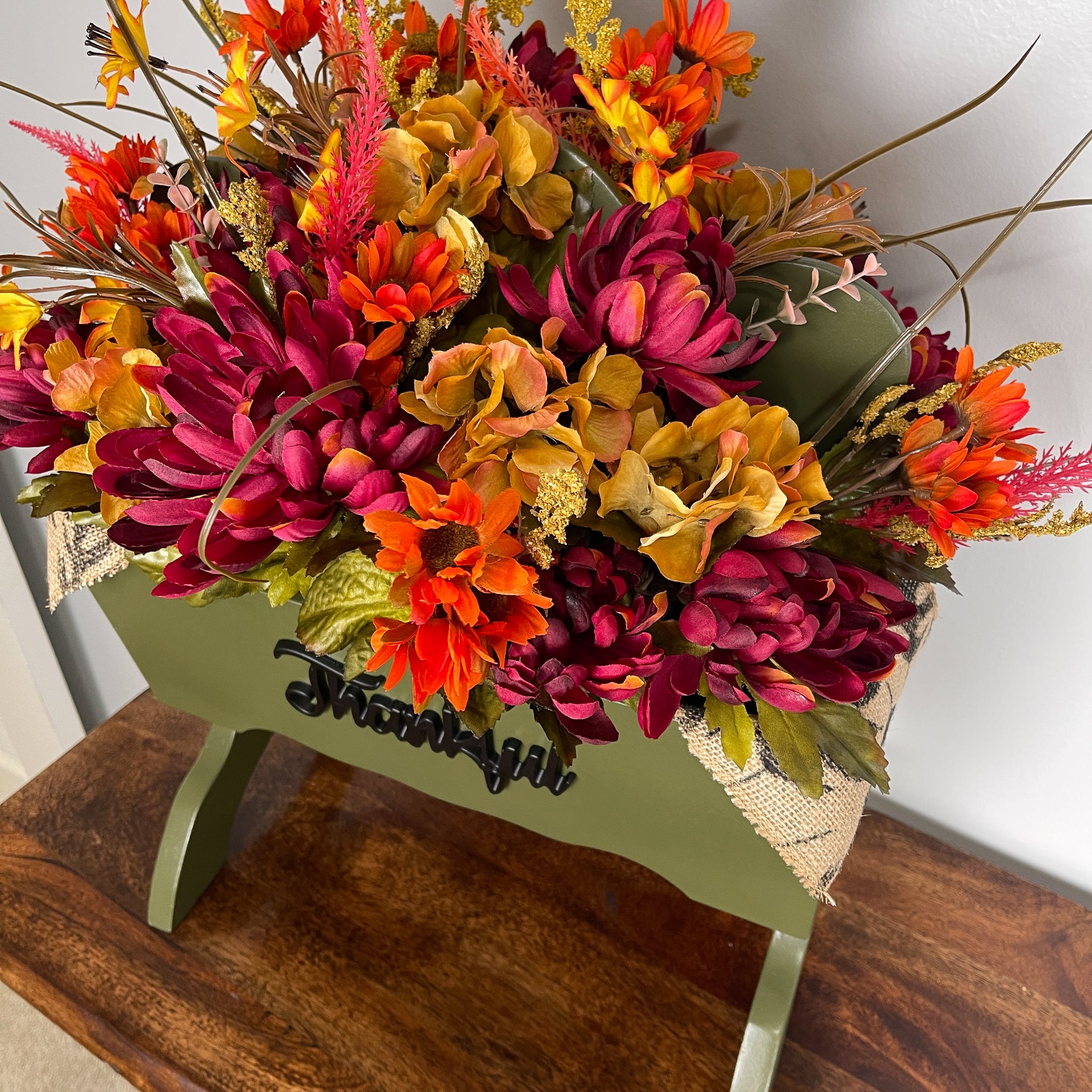 Planter Box Fall Arrangement