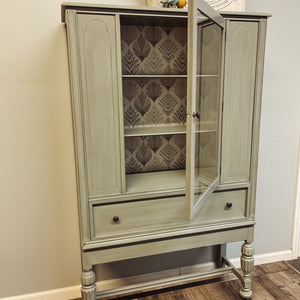 Antique China Hutch - Sage Grey