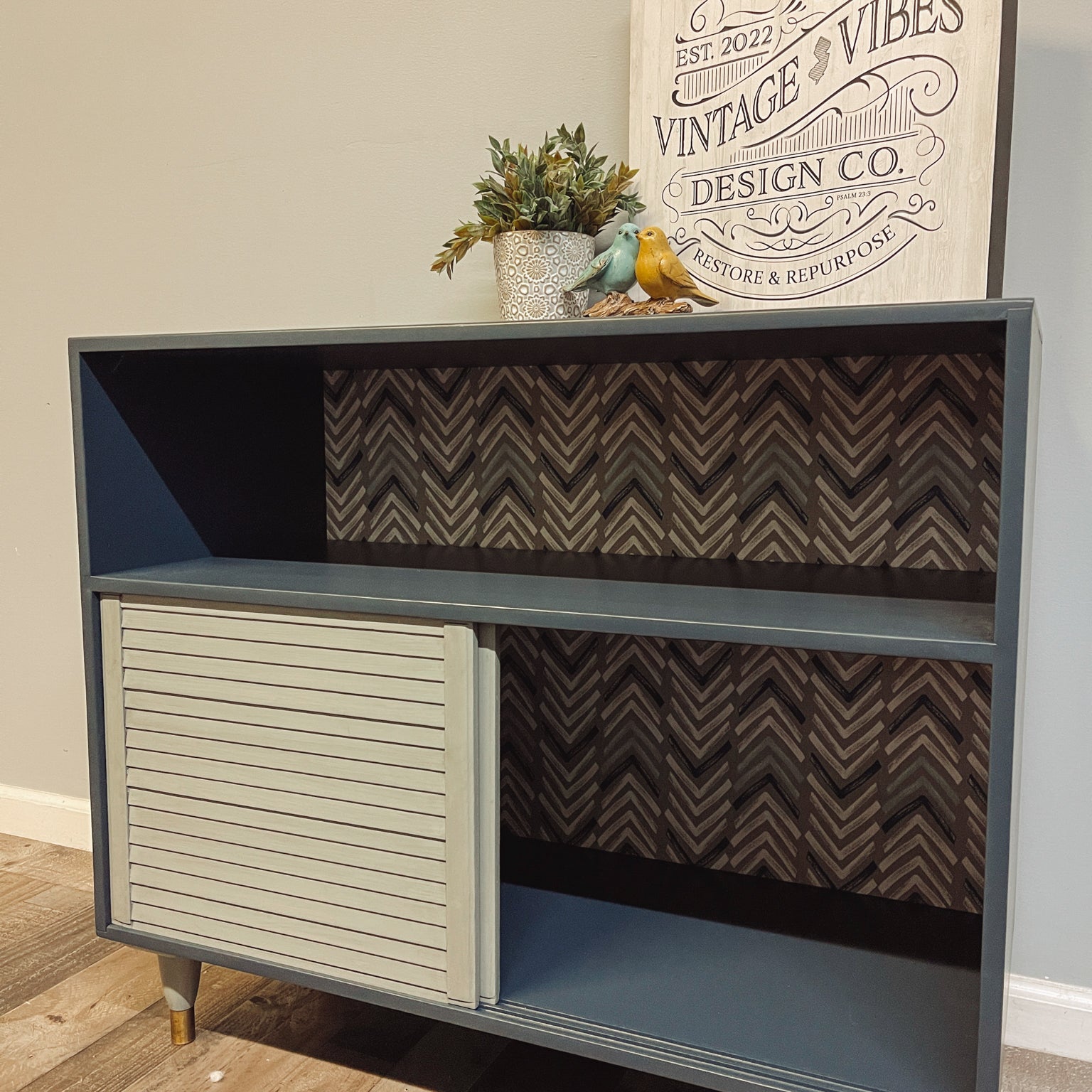 Louvered Sliding Door Cabinet