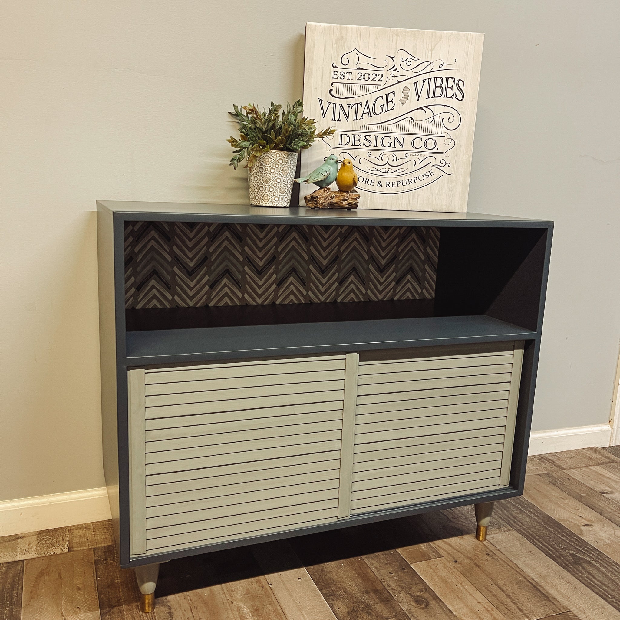 Louvered Sliding Door Cabinet