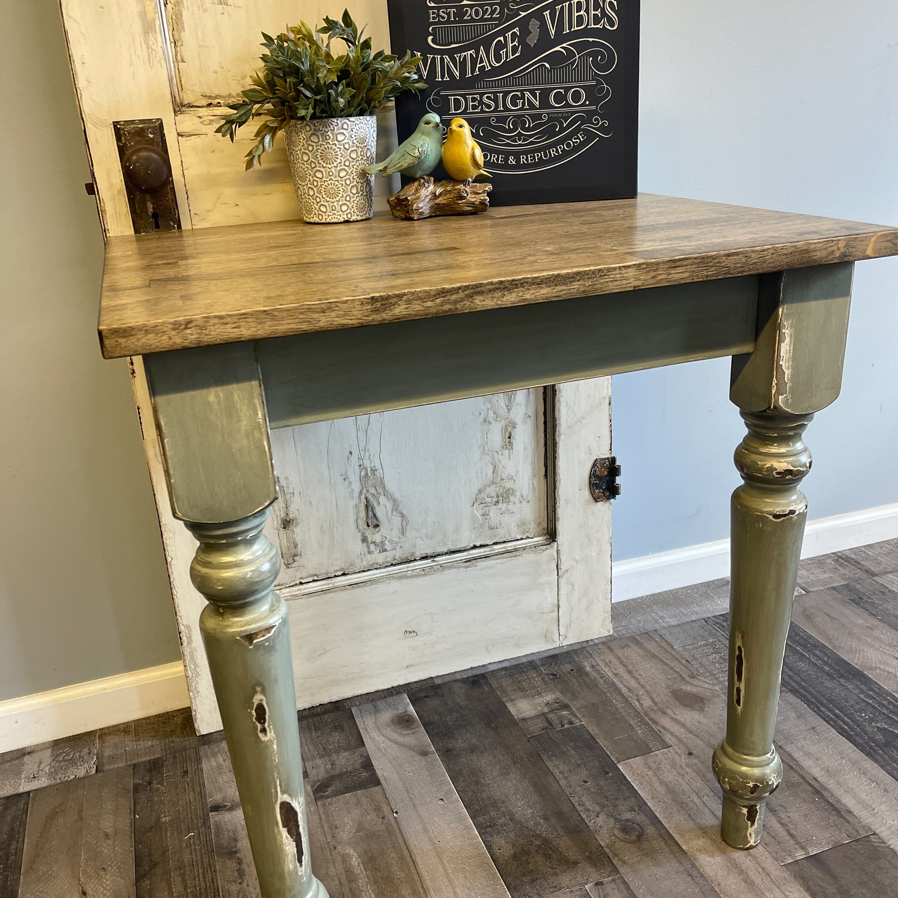 Repurposed Antique Door Table