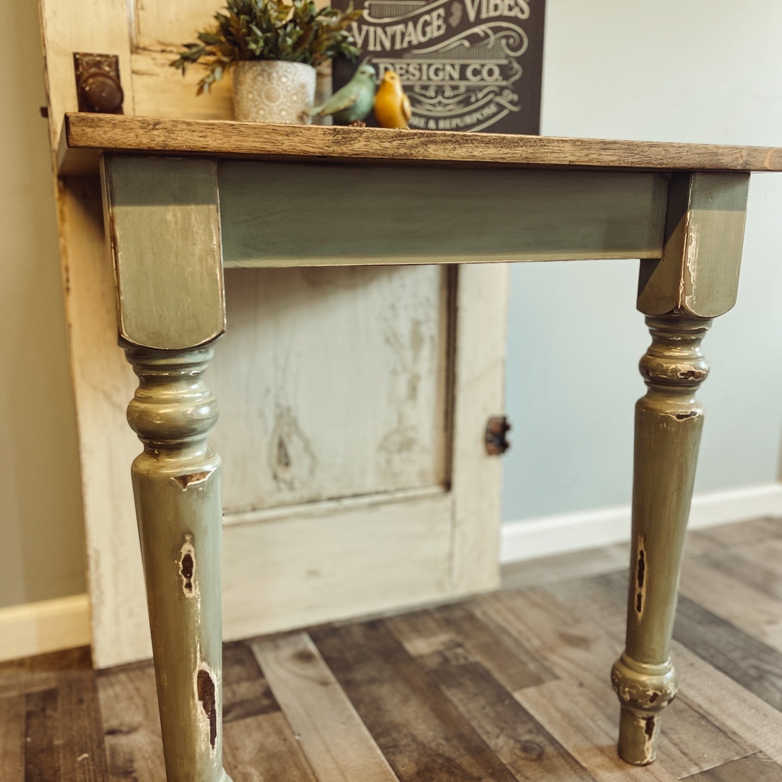 Repurposed Antique Door Table