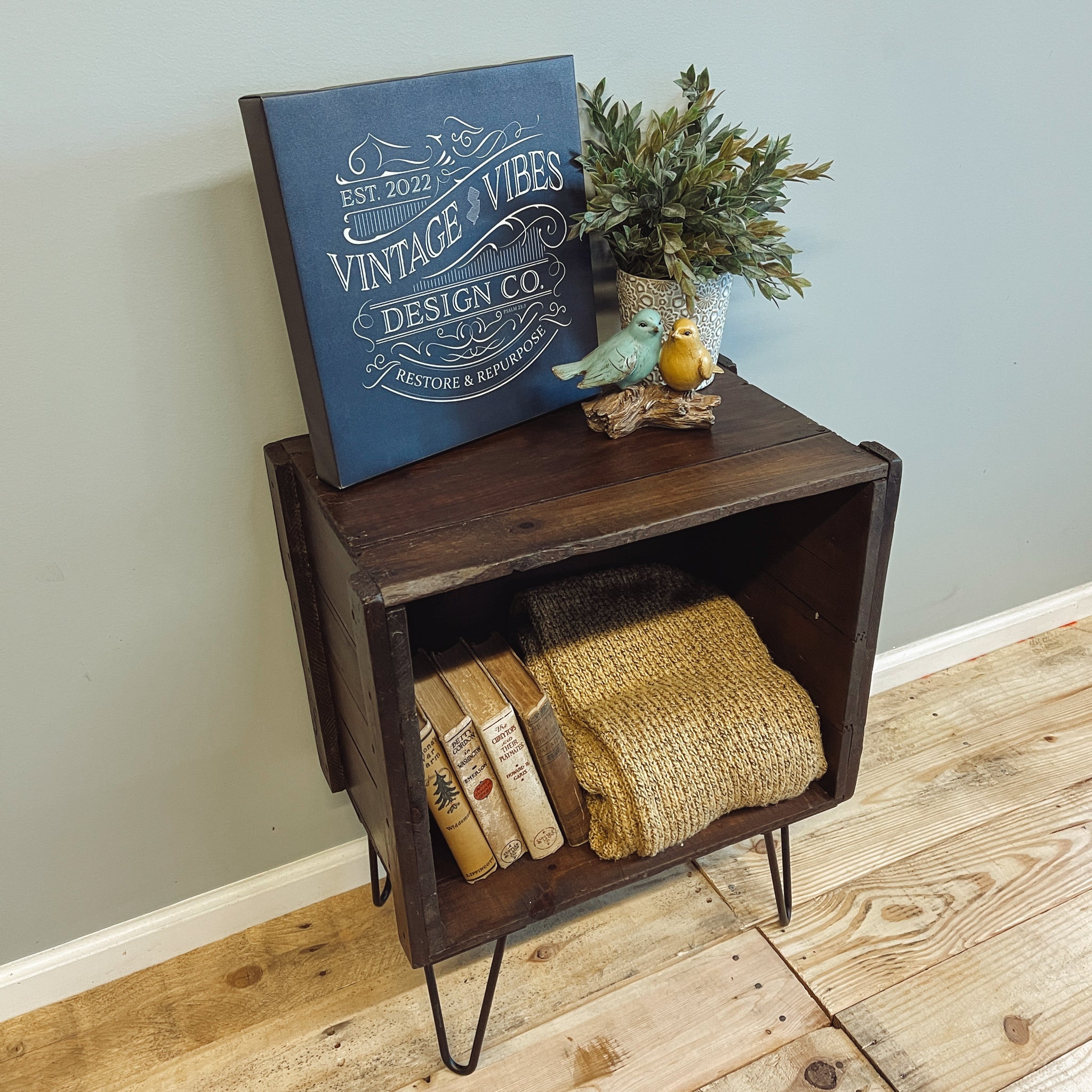 Reclaimed Crate End Table