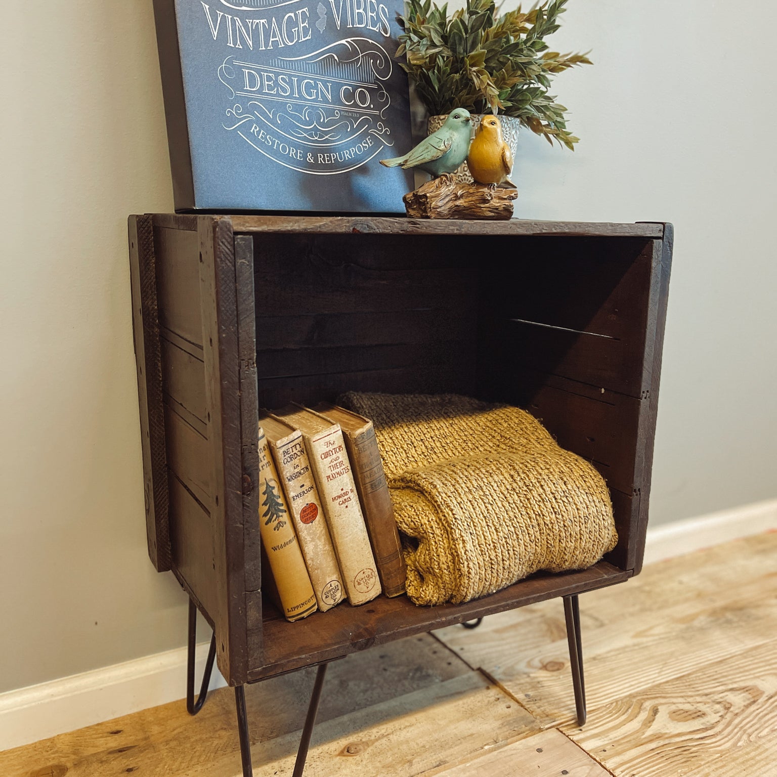 Reclaimed Crate End Table