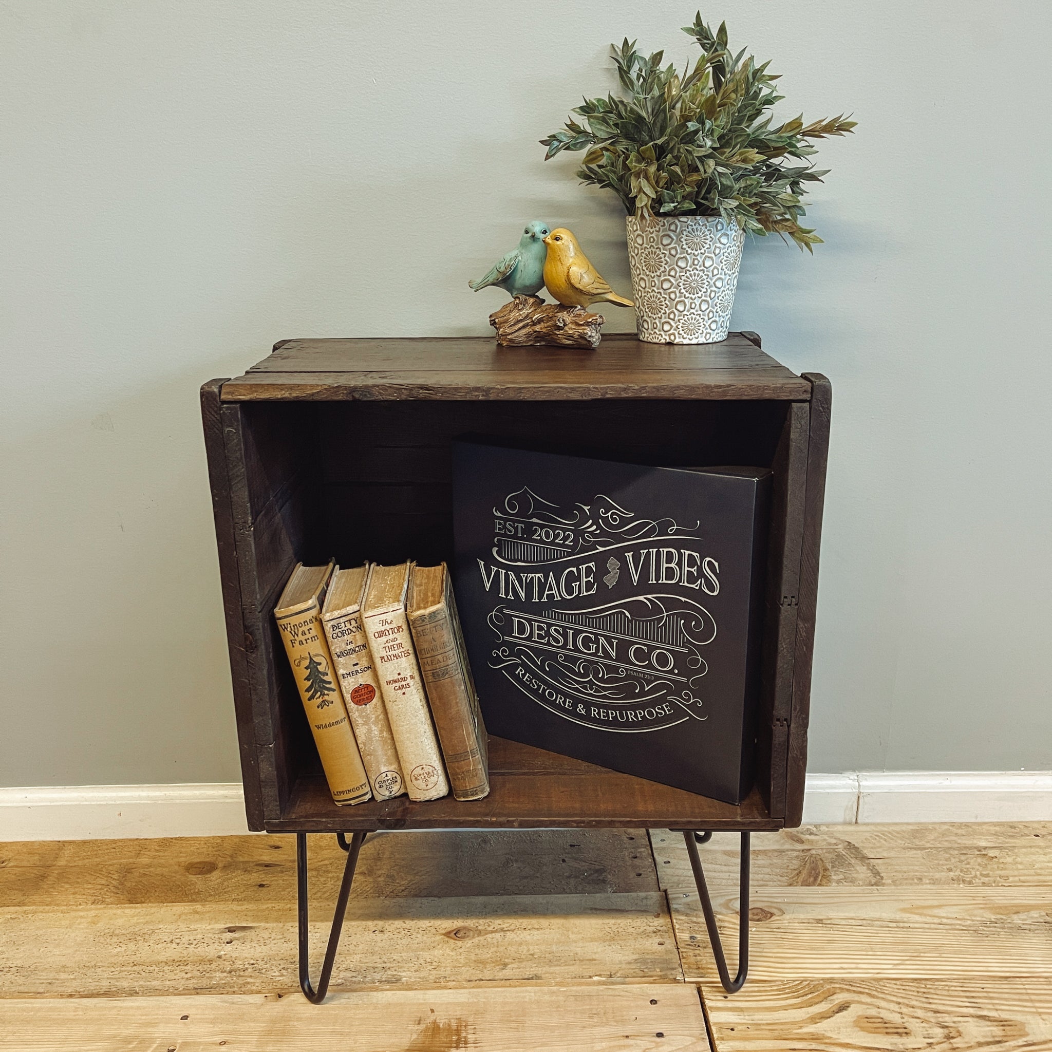 Reclaimed Crate End Table