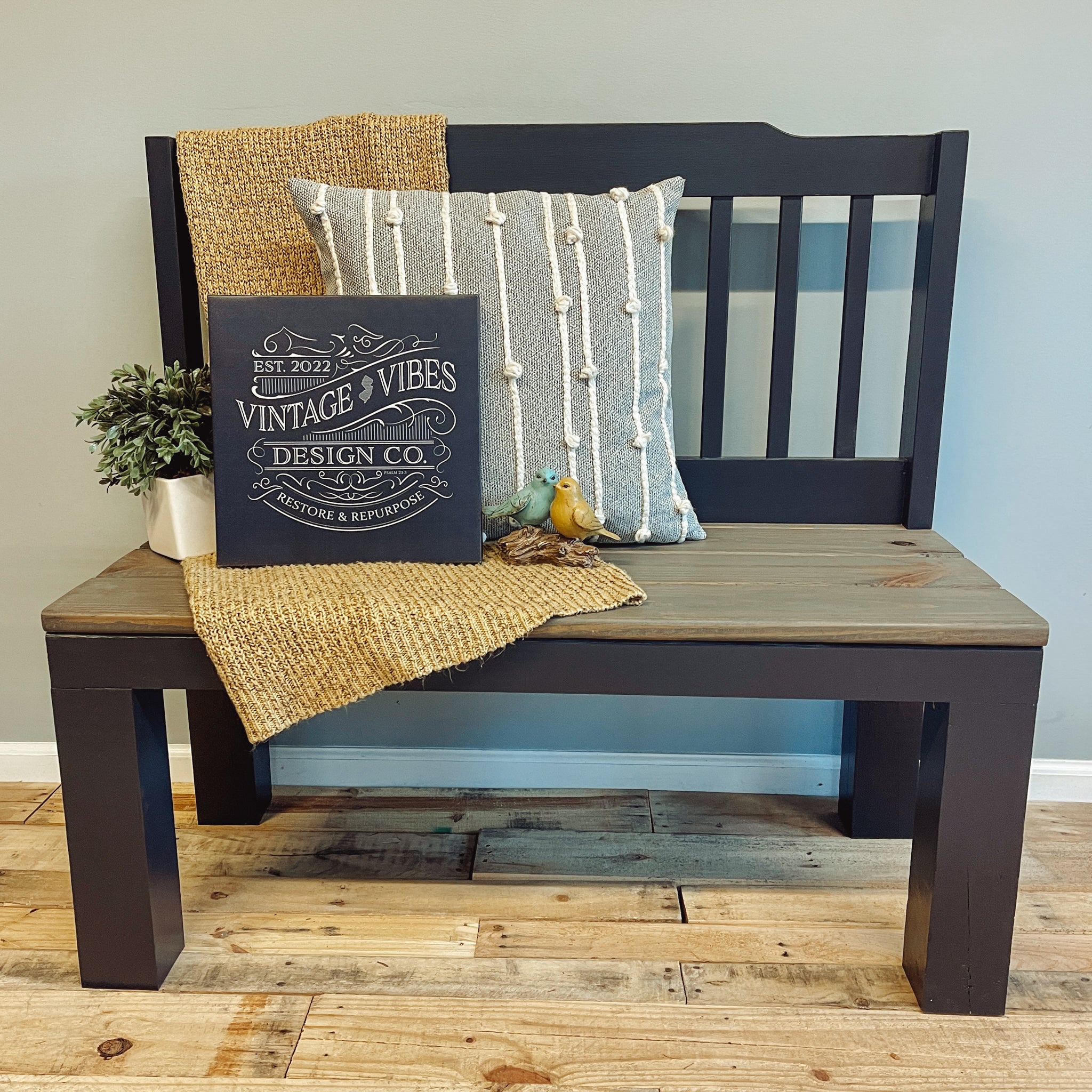 Twin Slat Headboard Bench