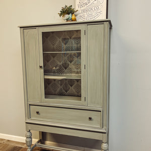 Antique China Hutch - Sage Grey