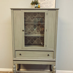 Antique China Hutch - Sage Grey