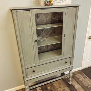 Antique China Hutch - Sage Grey